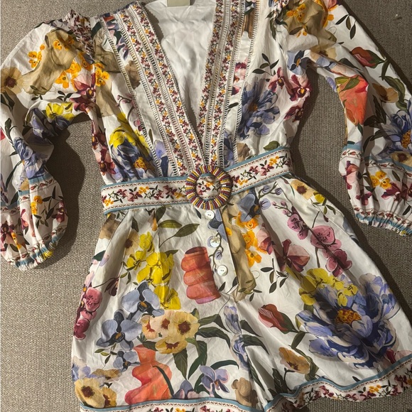 New FARM Rio Floral garden Romper XS - Picture 3 of 7